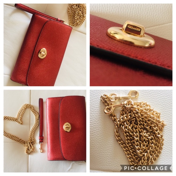 NWT $250 Coach Crossbody Chain wristlet bag clutch - Picture 5 of 8